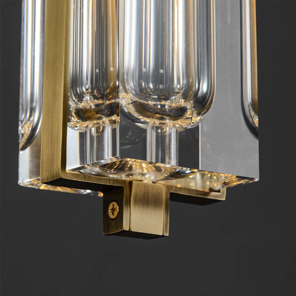 Luxury Avner Single Clear Crystal Hanging Lights in Brass - view 6
