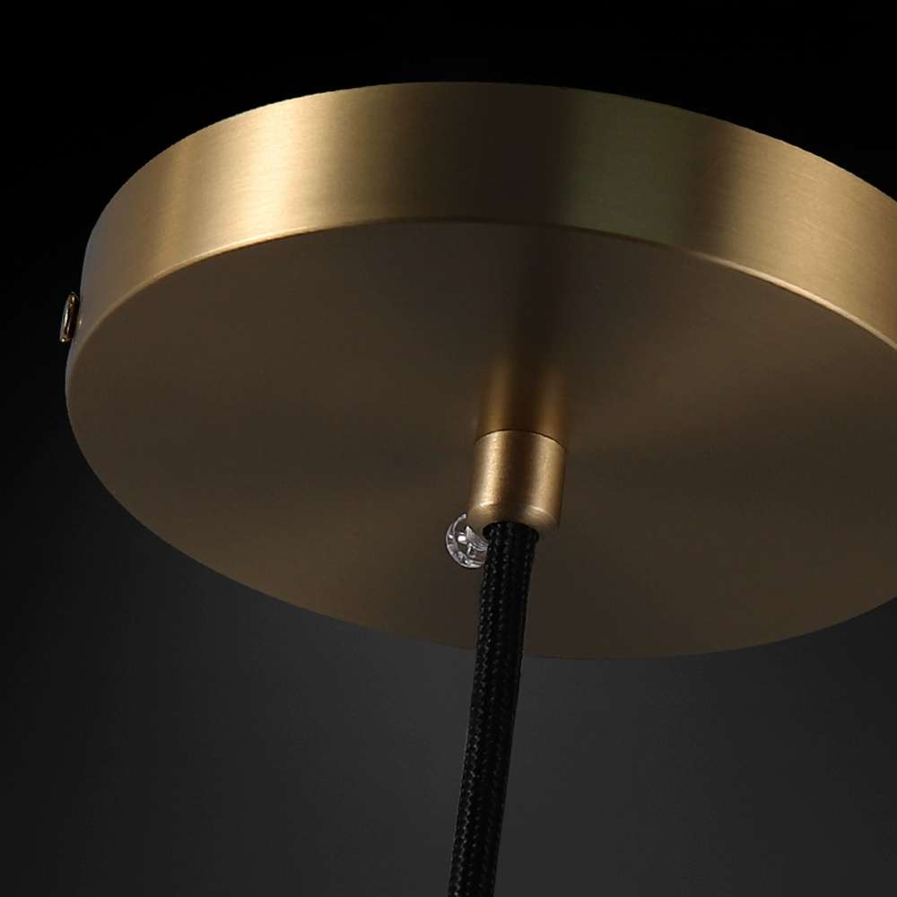 Contemporary Oval Crystal Ball Pendant Light in Brass - view 6