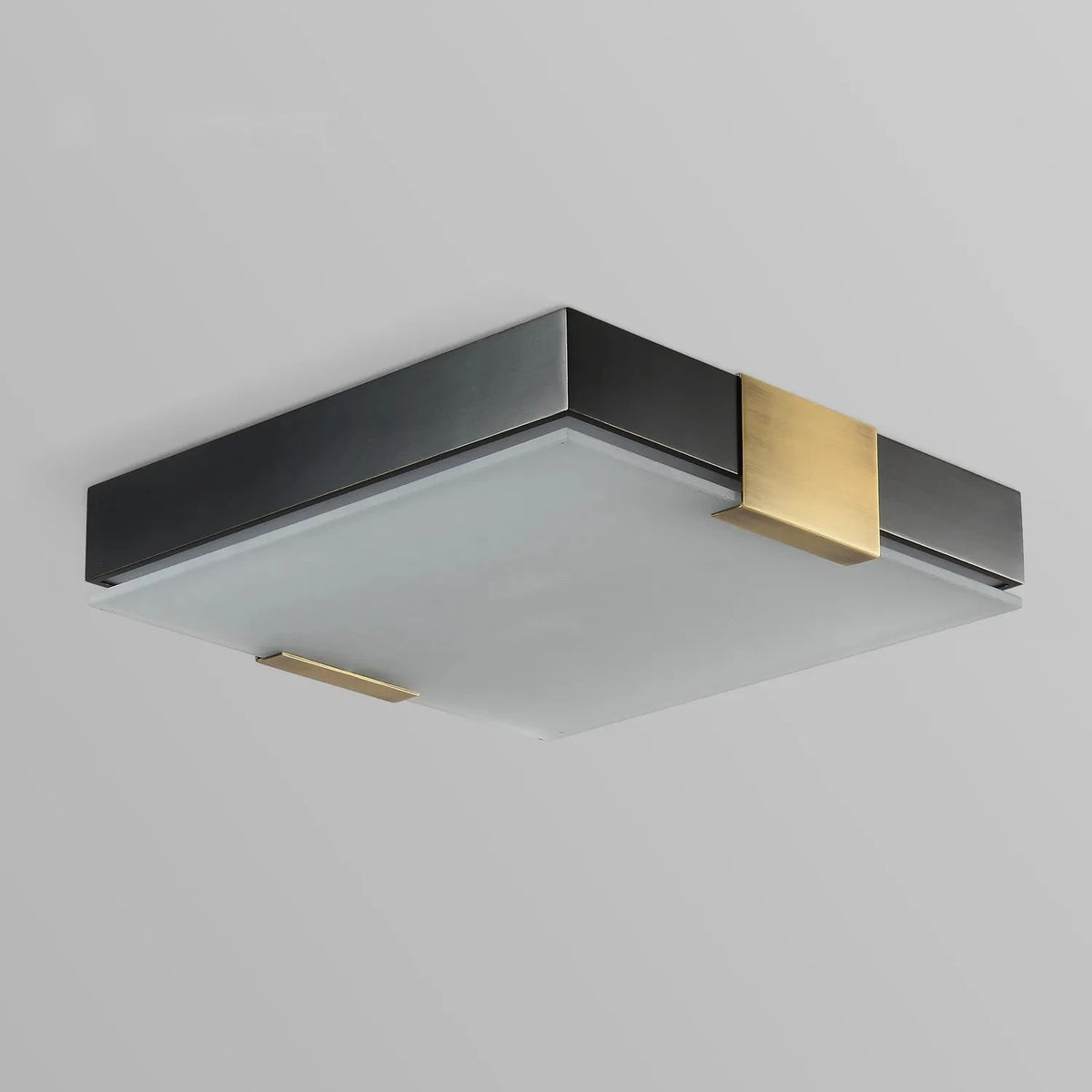 Modern All Brass & Glass Flush mount Ceiling Lights in Black - view 2