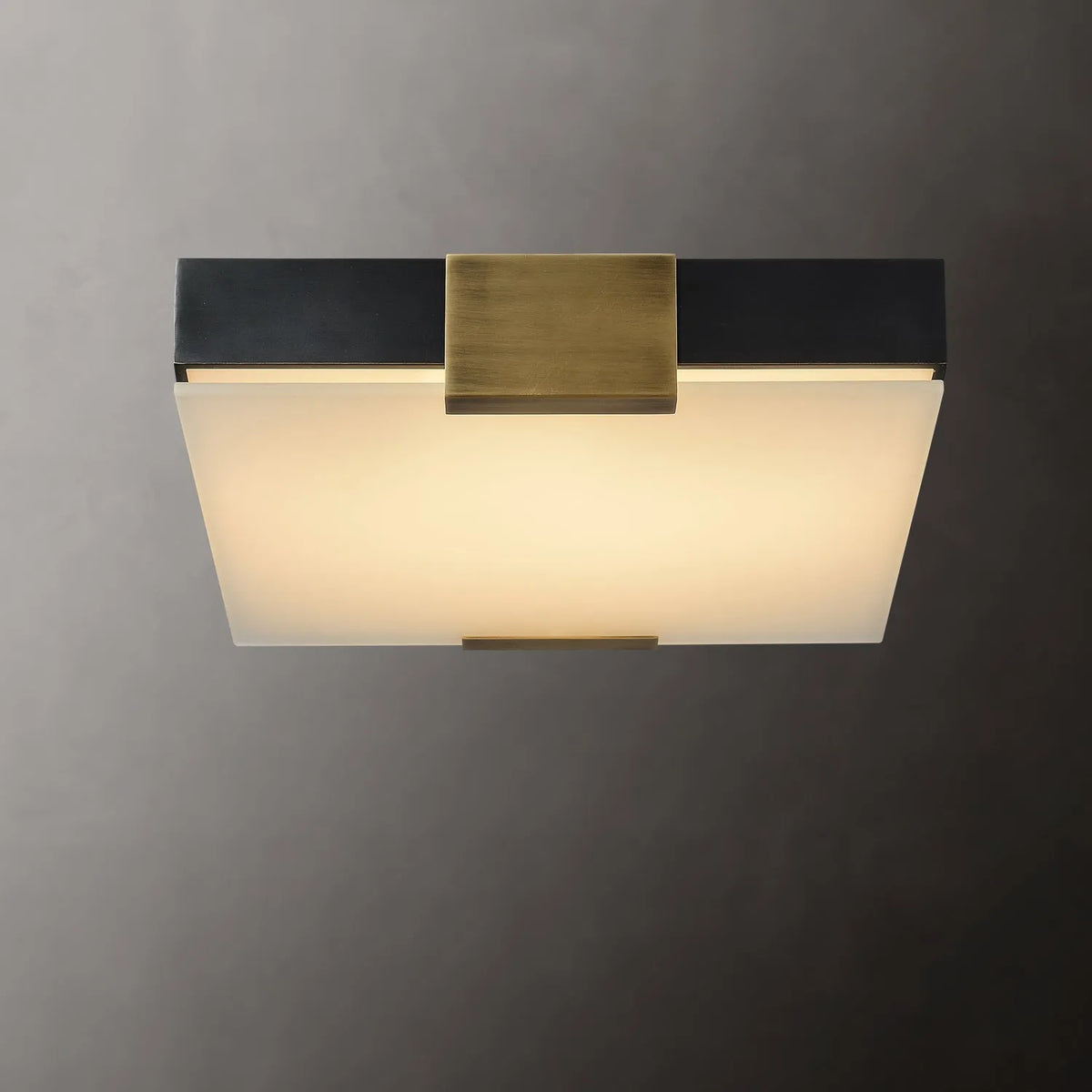Modern All Brass & Glass Flush mount Ceiling Lights in Black - view 6