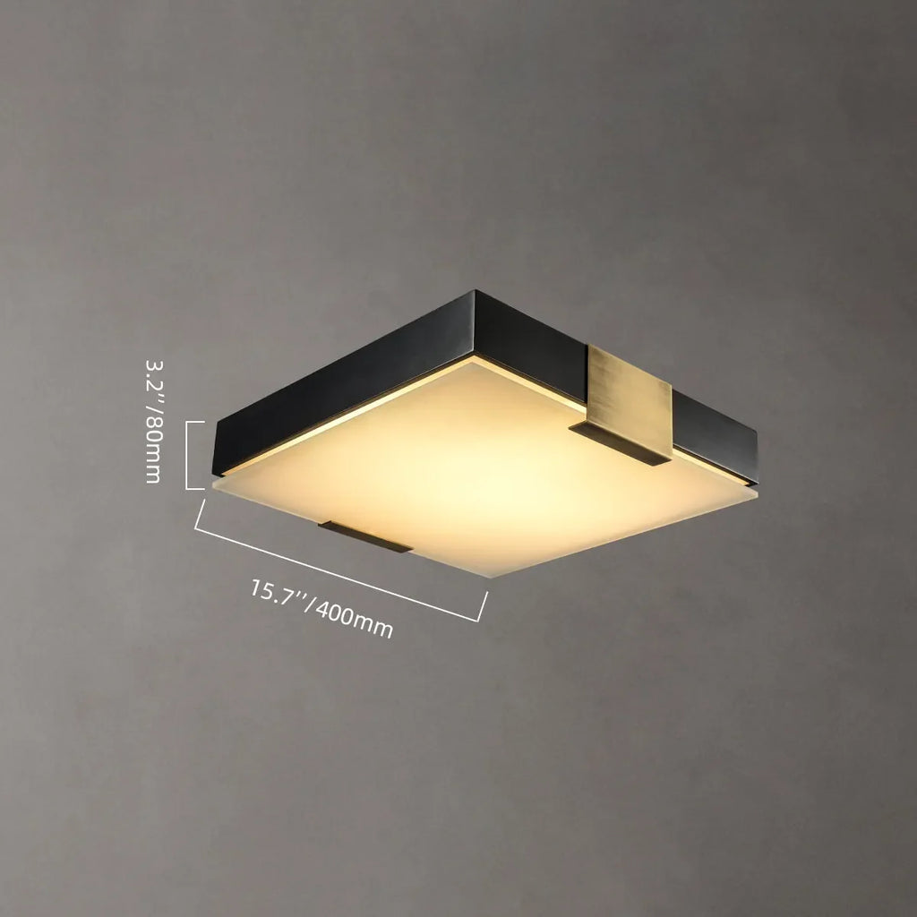 Modern All Brass & Glass Flush mount Ceiling Lights in Black - view 7