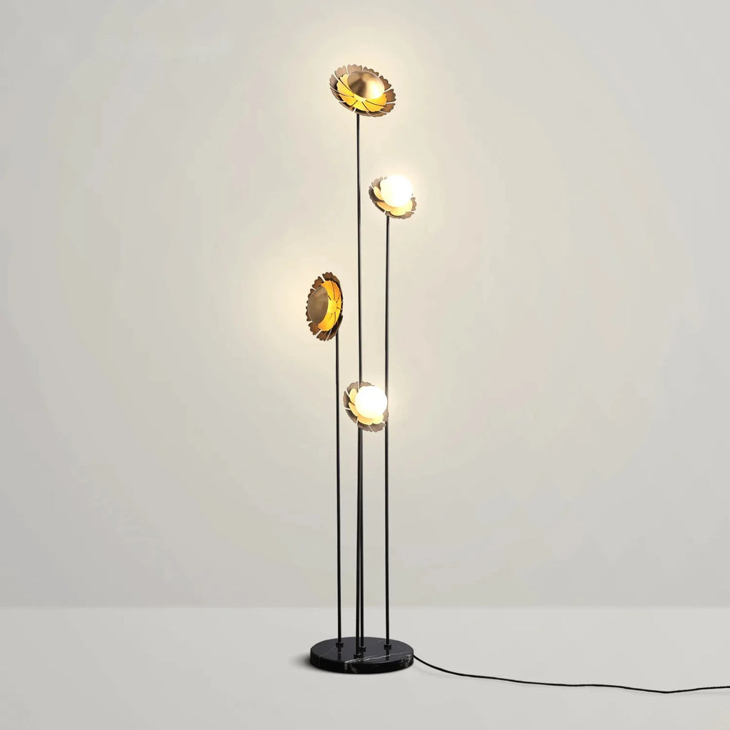 Art Decor 4-Light Flower Floor Lamp Modern in Brass - view 1