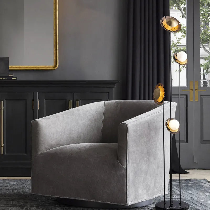 Art Decor 4-Light Flower Floor Lamp Modern in Brass - view 4