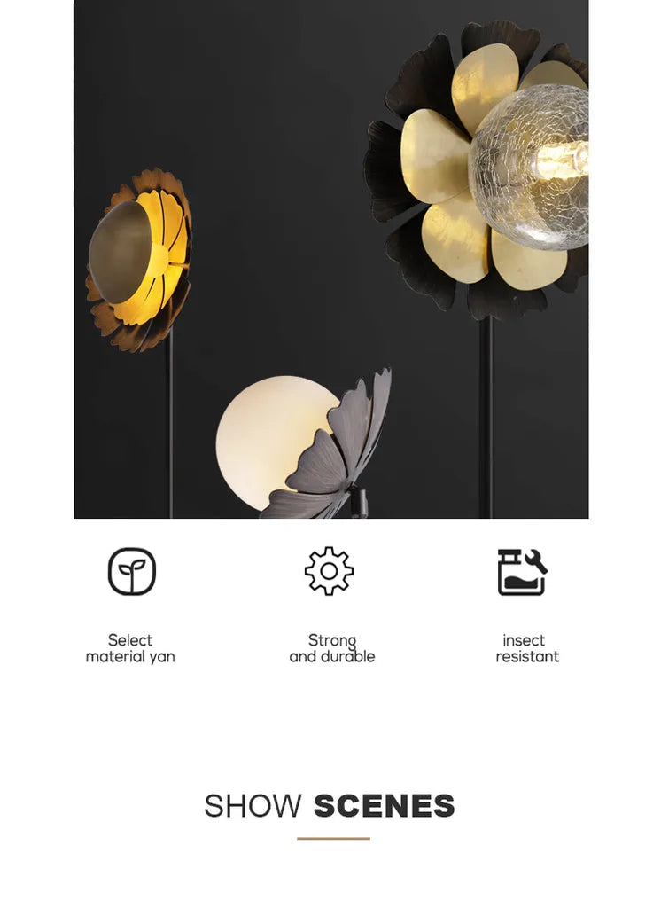 Art Decor 4-Light Flower Floor Lamp Modern in Brass - view 7