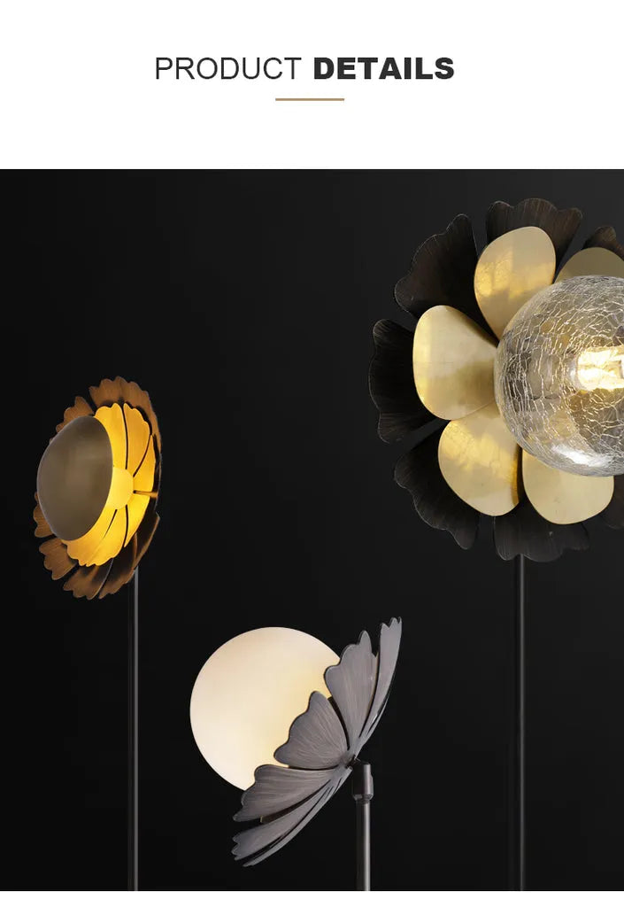 Art Decor 4-Light Flower Floor Lamp Modern in Brass - view 8