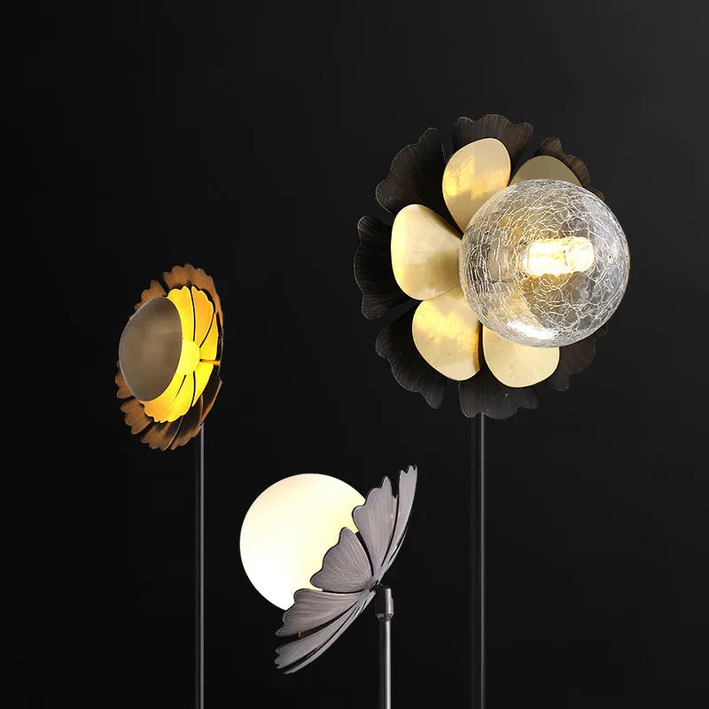 Art Decor 4-Light Flower Floor Lamp Modern in Brass - view 9