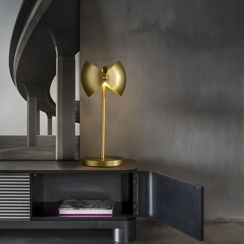 Two-Light Adjustable Brass Mid-Century Table Lamp - view 3