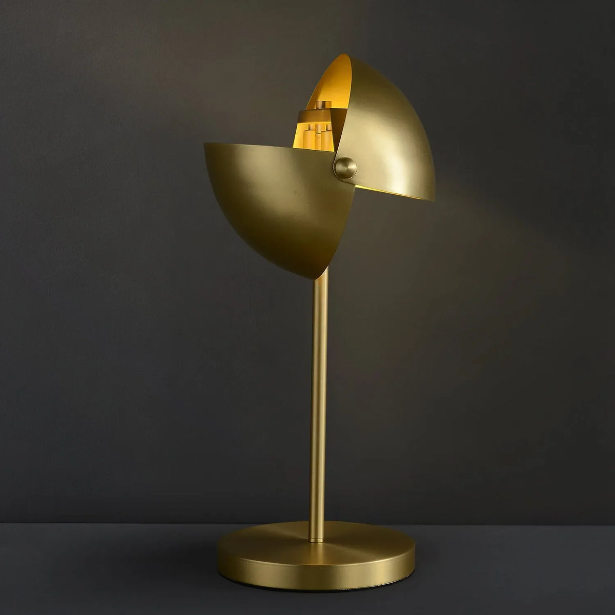 Two-Light Adjustable Brass Mid-Century Table Lamp - view 8