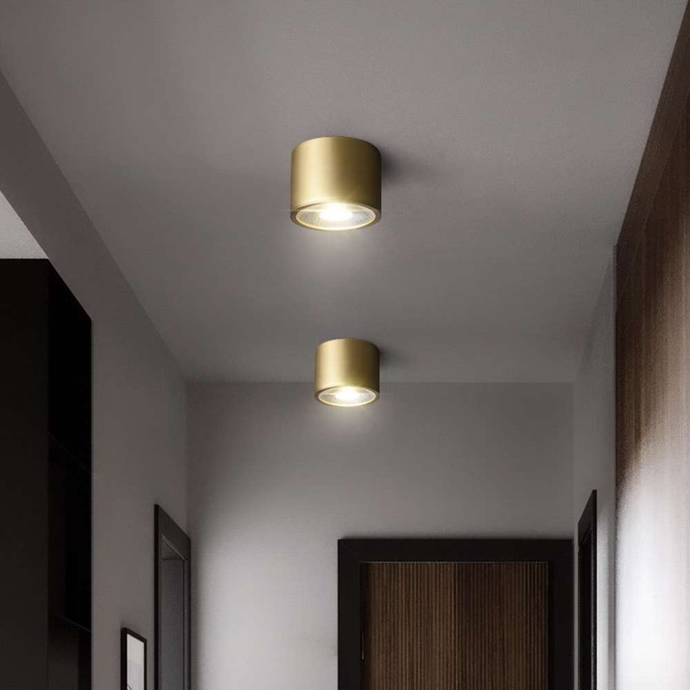 Minimalist Globe Led Brass Flush Mount Ceiling Lights - view 3