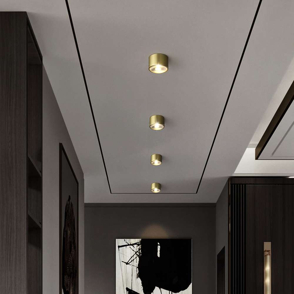 Minimalist Globe Led Brass Flush Mount Ceiling Lights - view 4