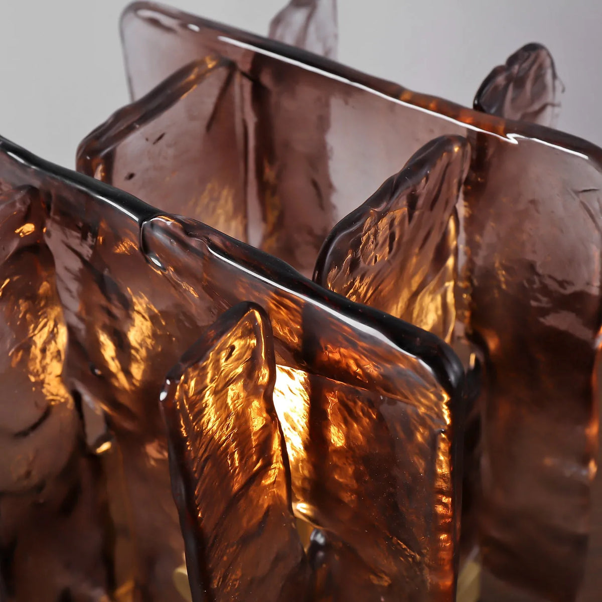 Modern Art Glass Square Shade Table Lamps in Amber - view 6