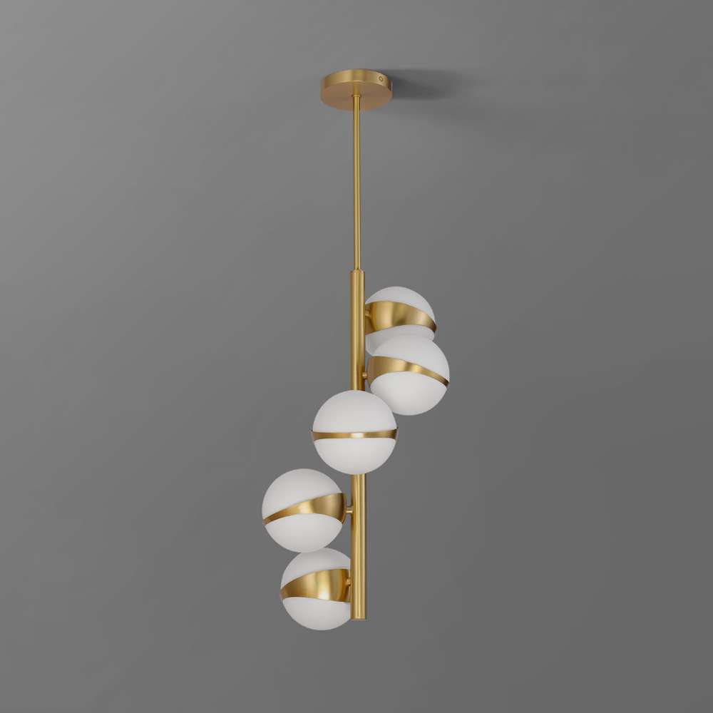 Nordic 5-Light Glass Globe Pendant Lights Hanging Lamp - view 2