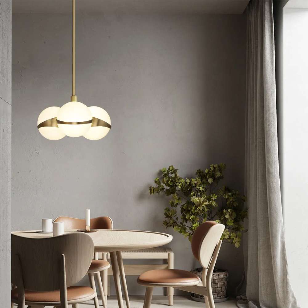 Nordic 5-Light Glass Globe Pendant Lights Hanging Lamp - view 3