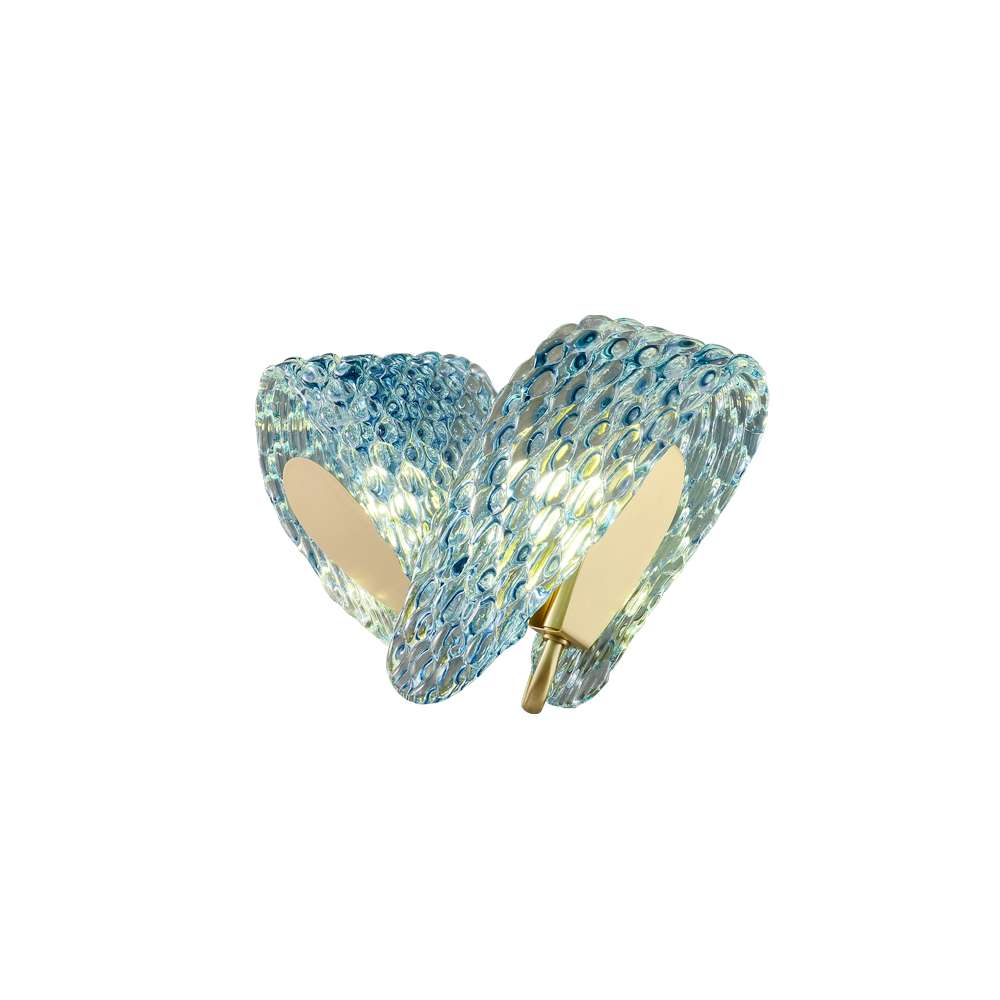 Blue Floral Art Decor Glass Sconce Wall Light Fixture - view 8