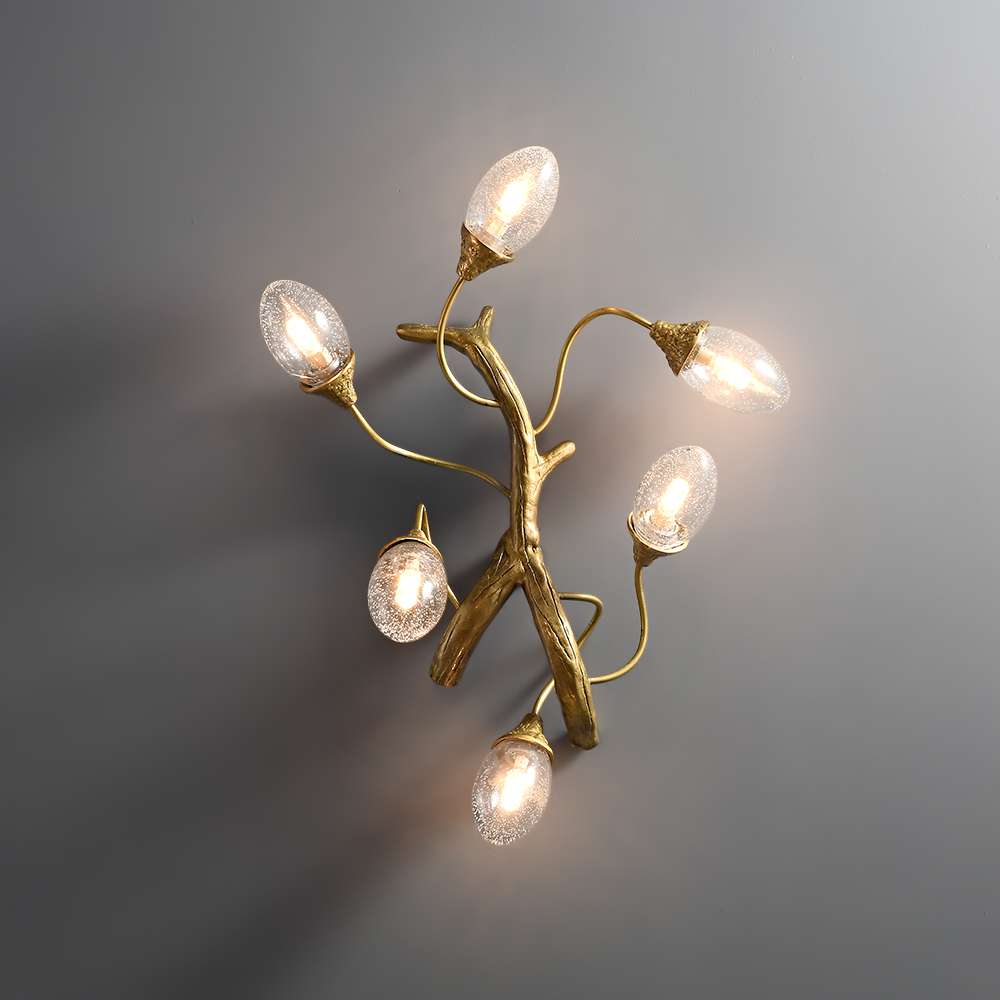 Modern Glass Wall Light Fixture With Tree Branches Shape - view 1