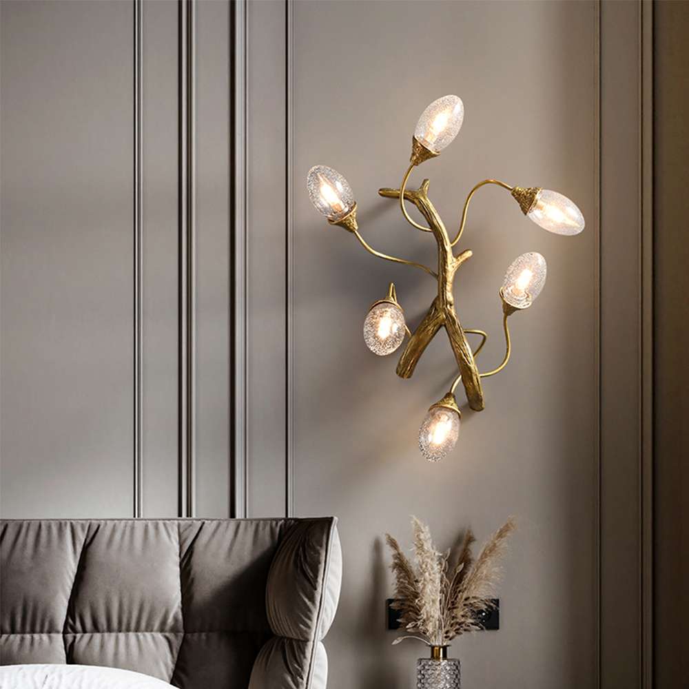 Modern Glass Wall Light Fixture With Tree Branches Shape - view 3