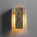 Modern Brass Bark Texture Vouvray Sconce With Brass Circular Backplate - view 1