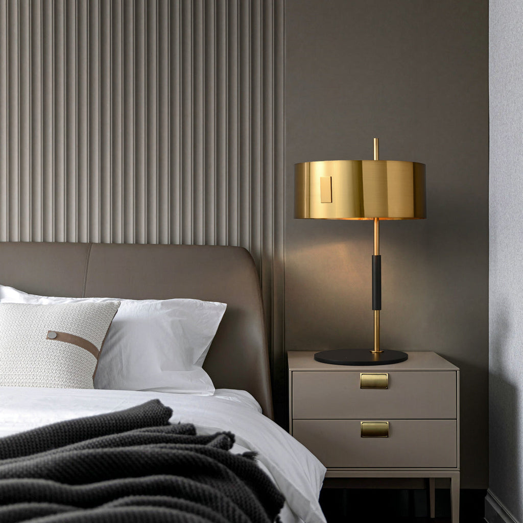 1953 Mid Century Modern Table Lamp In Burnished Brass - view 3