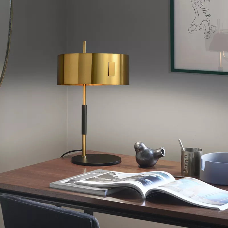 1953 Mid Century Modern Table Lamp In Burnished Brass - view 4
