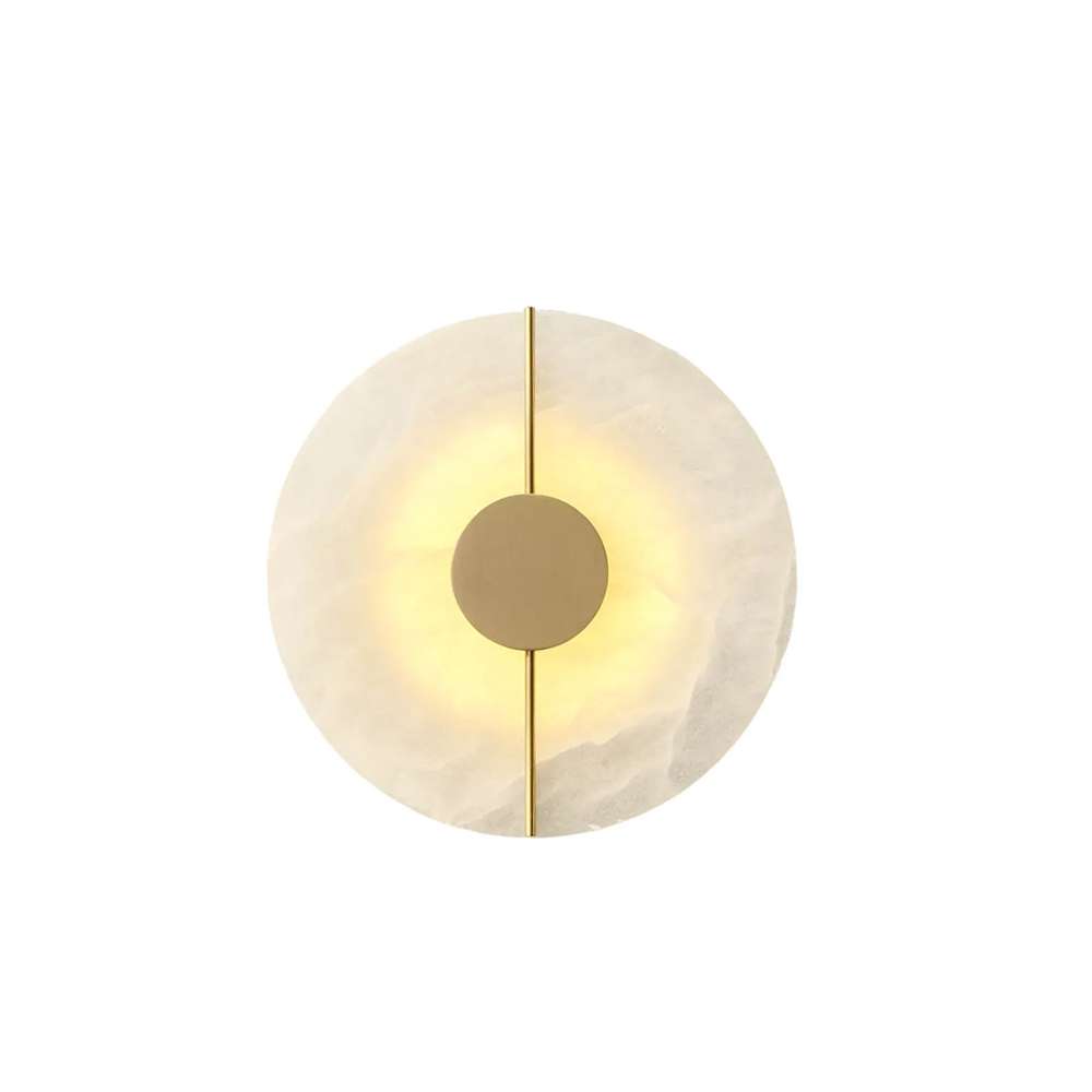 Minimalist Brace Natural Dolomite LED Brass Sconce - view 9
