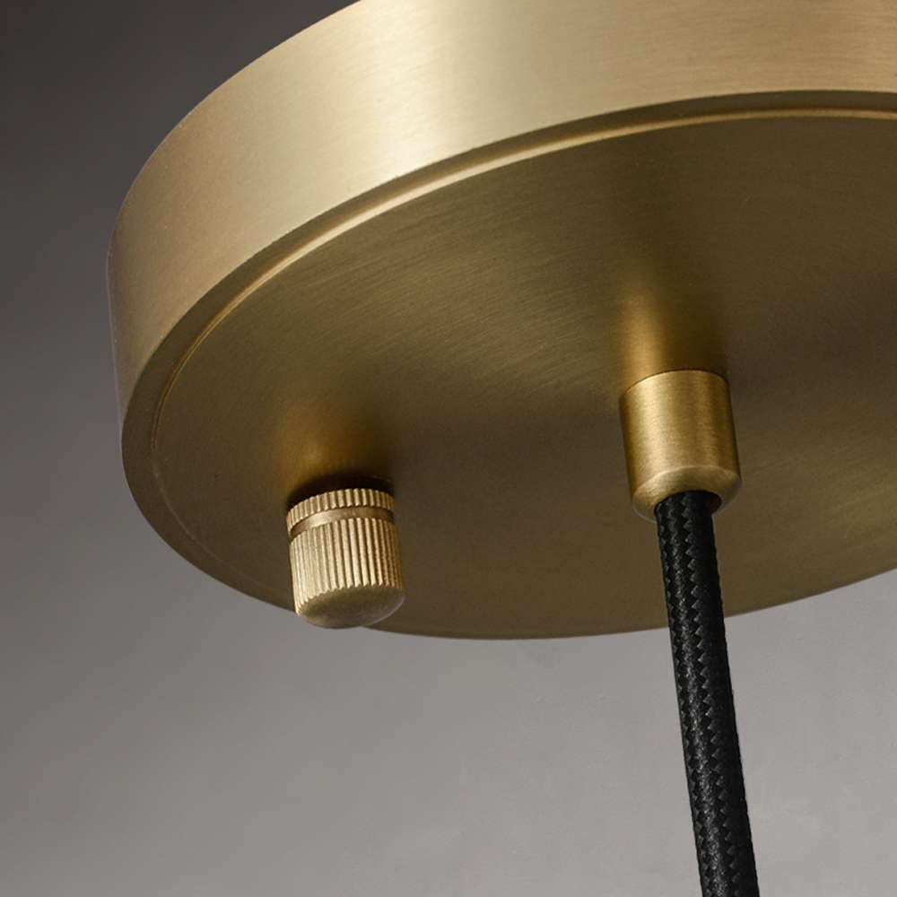 Prussian Blue Benedict Brass Pendant Light With White Lampshade - view 6