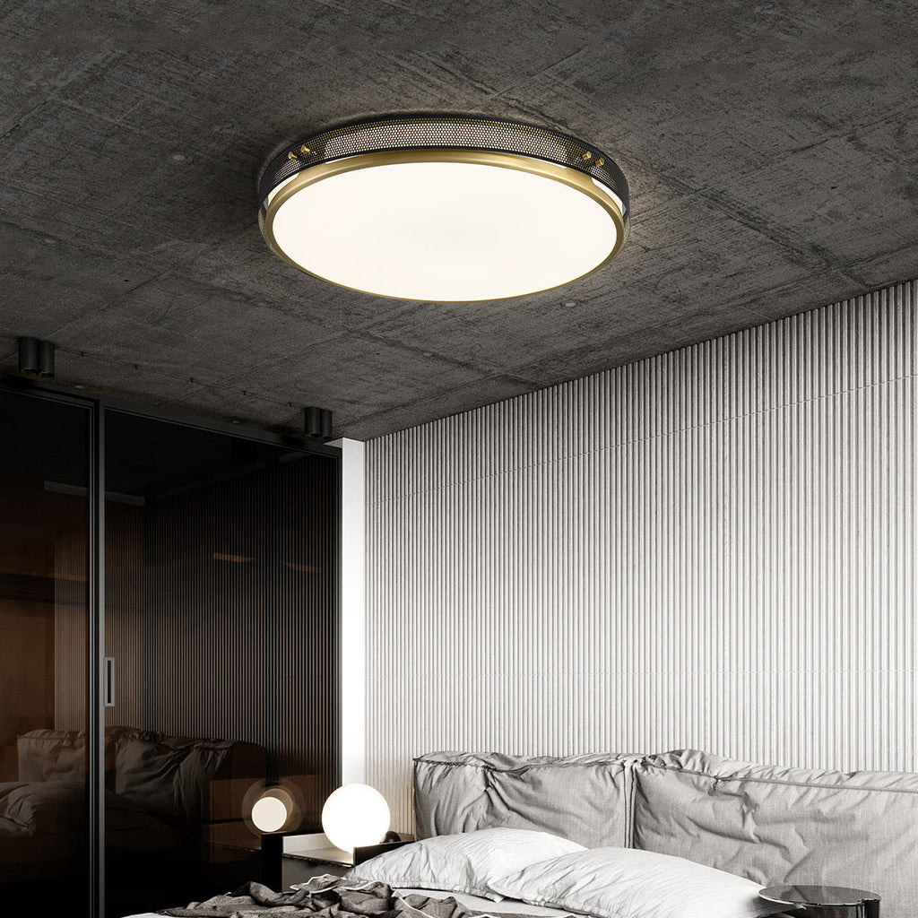 Minimalist Matte Black LED Semi Flush Mount Lighting With Pmma Shade - view 3