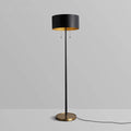 Matte Modern Black Floor Lamp By Light in the Space With Black Iron Drum Shade - view 1