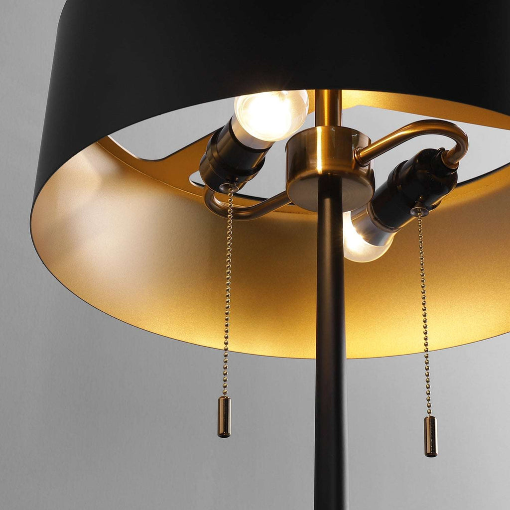 Matte Modern Black Floor Lamp By Light in the Space With Black Iron Drum Shade - view 7