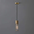 Allen Vintage Brushed Brass Clear Glass Mini Brass Pendant Light - view 1