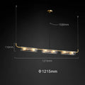 Ariel Aged Brass And Clear Glass Linear Chandelier - view 8