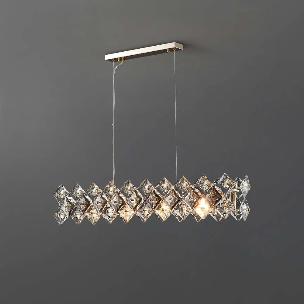 Luxury Crystal Linear Chandelier for Kitchen Island - view 1