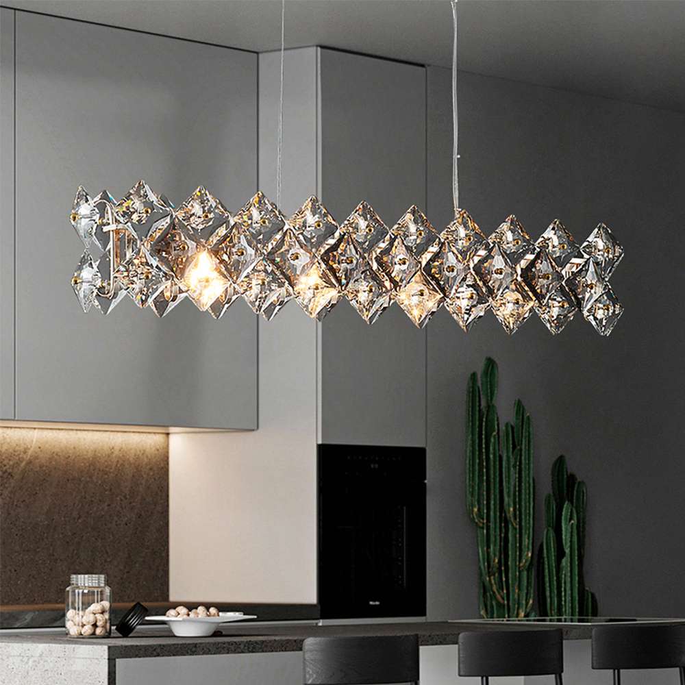 Luxury Crystal Linear Chandelier for Kitchen Island - view 3