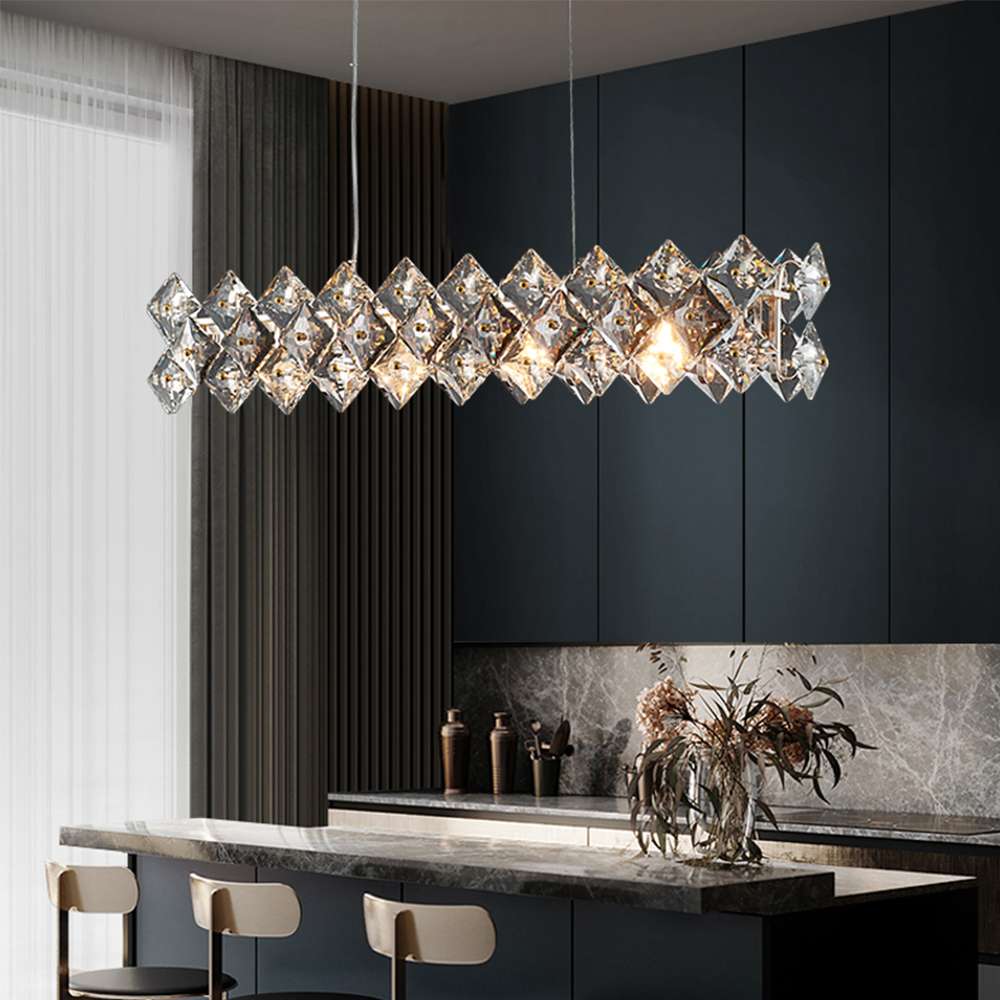 Luxury Crystal Linear Chandelier for Kitchen Island - view 5