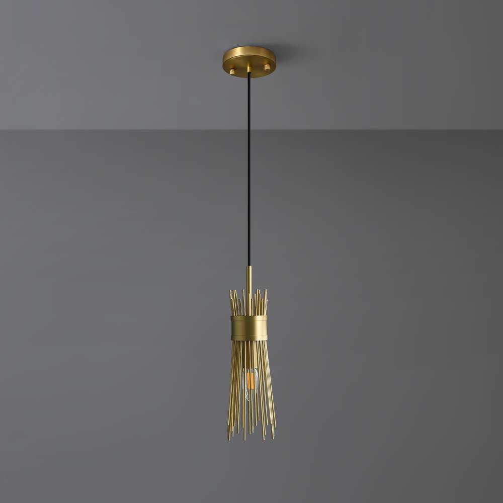 Moxy Modern Gold Leaf Pendant Light for Kitchens - view 2