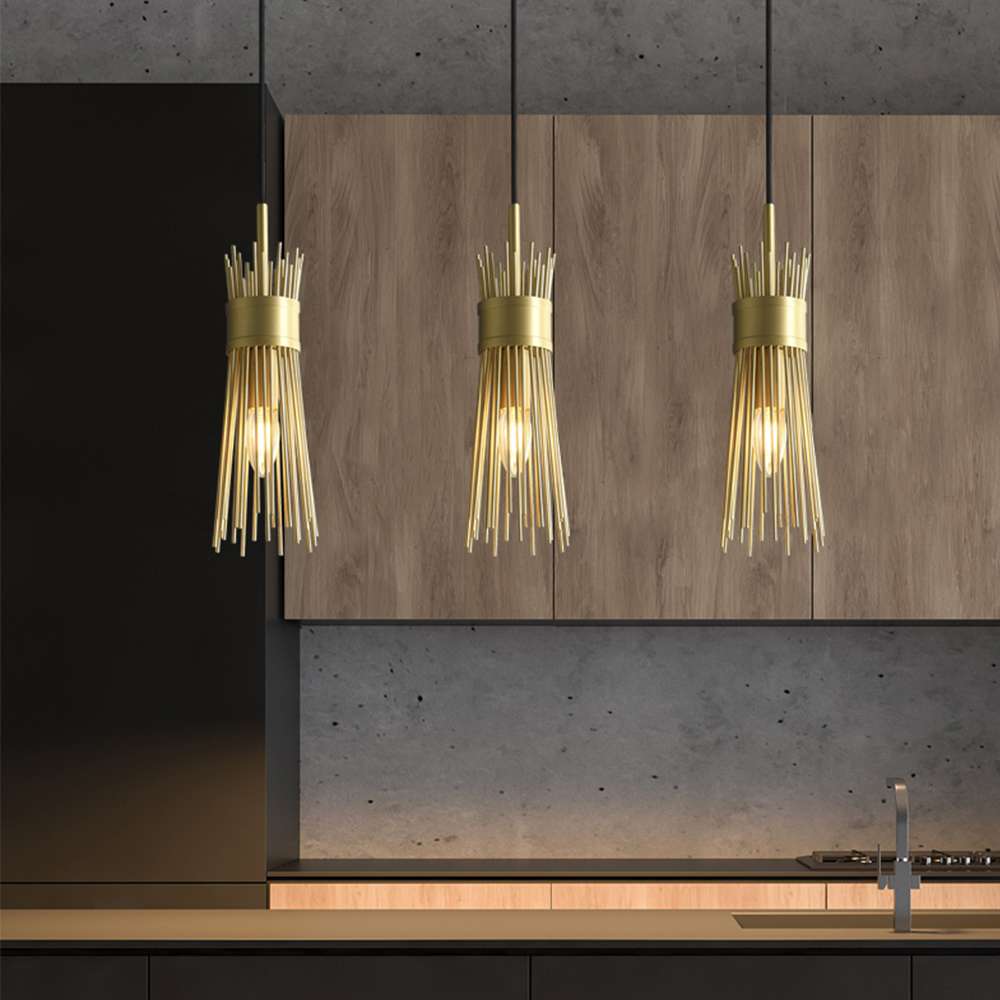 Moxy Modern Gold Leaf Pendant Light for Kitchens - view 5