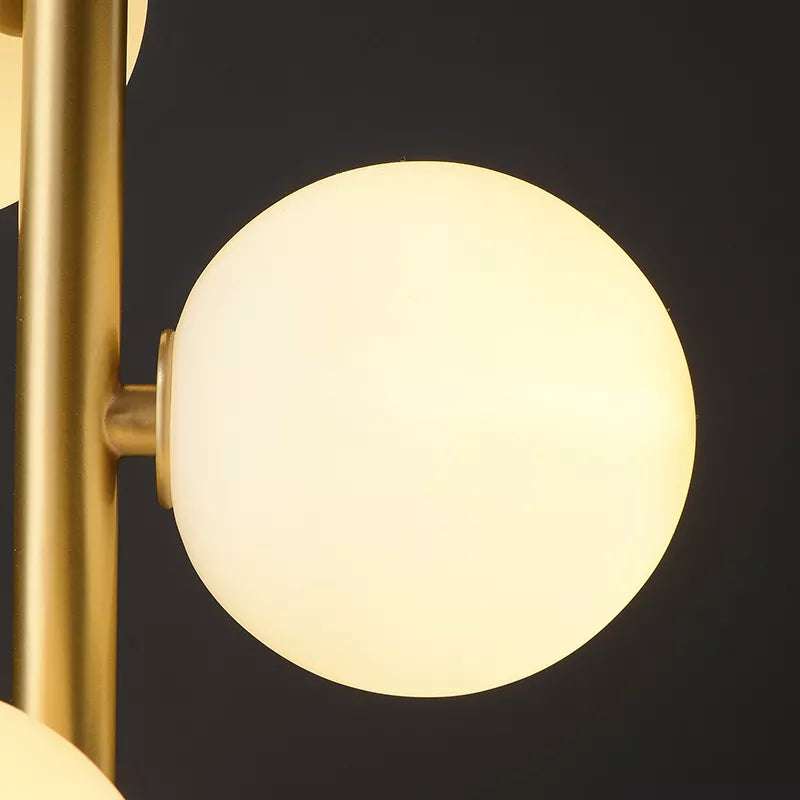 Nordic Brass Frame Opal Glass 3-Light Table Lamp - view 7