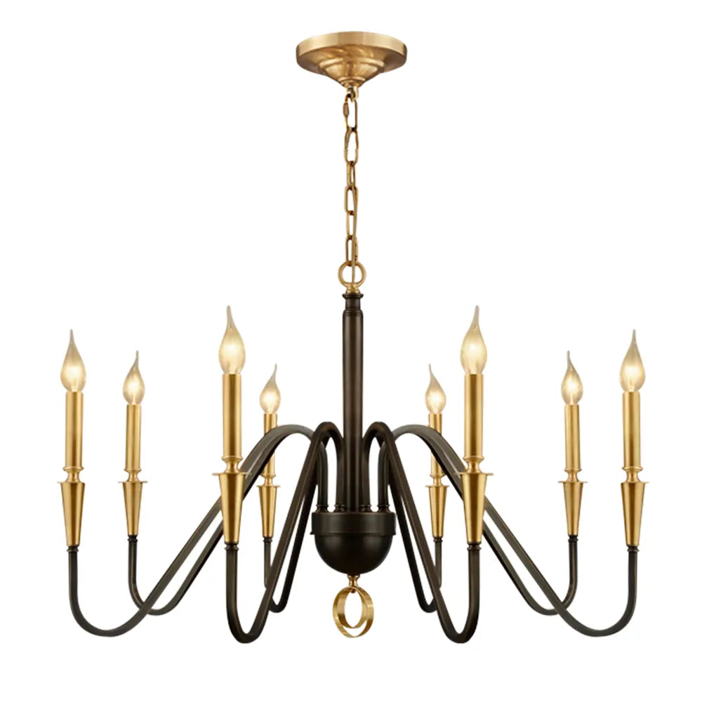 Karthe Elegant Black Brass Candle Chandelier - view 10