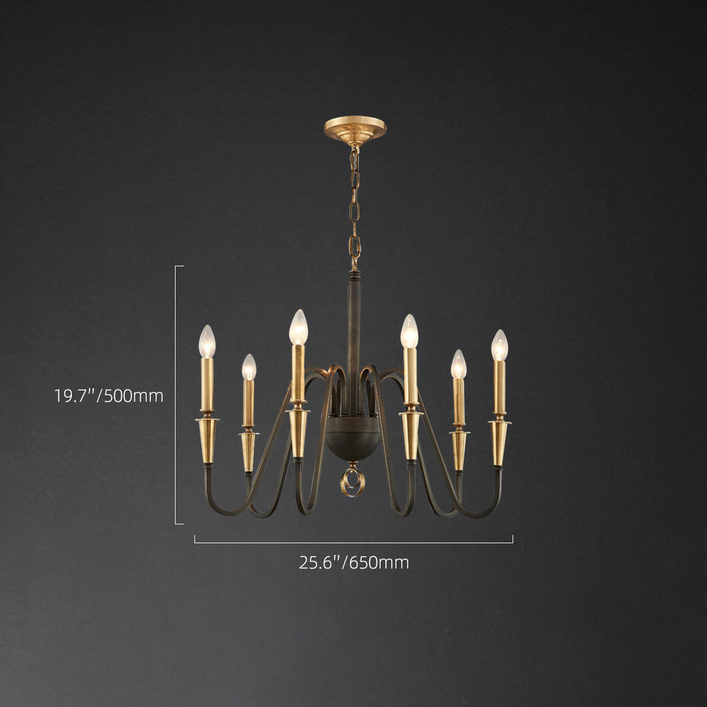 Karthe Elegant Black Brass Candle Chandelier - view 11