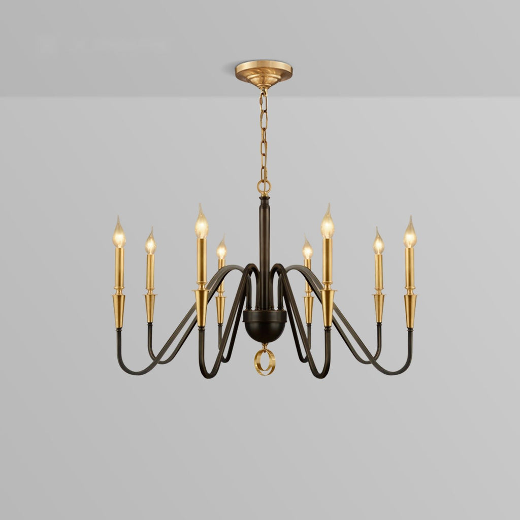 Karthe Elegant Black Brass Candle Chandelier - view 2