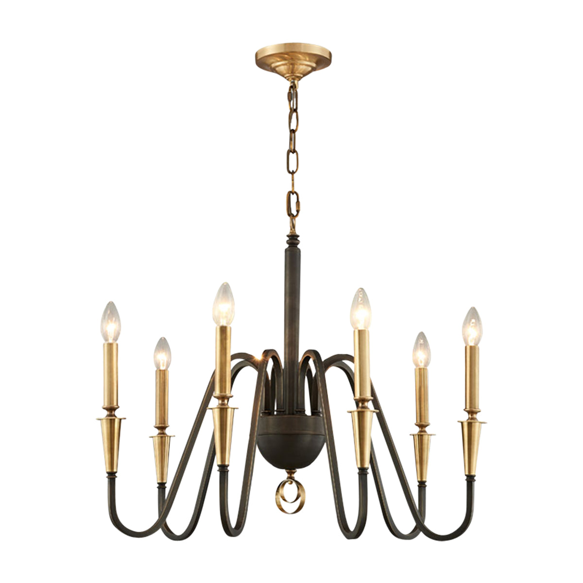 Karthe Elegant Black Brass Candle Chandelier - view 9
