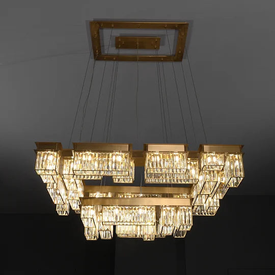 Luxury Tiered Grand Crystal Chandelier - Rectangular Chandelier - view 7