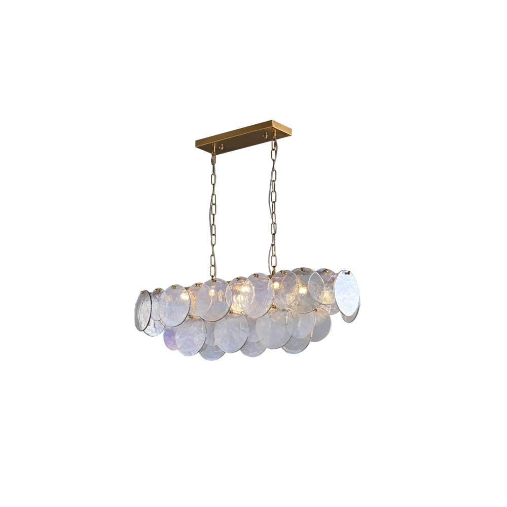 Modern Rippled Glass Island Light Fixtures - Unique Chandeliers - view 10