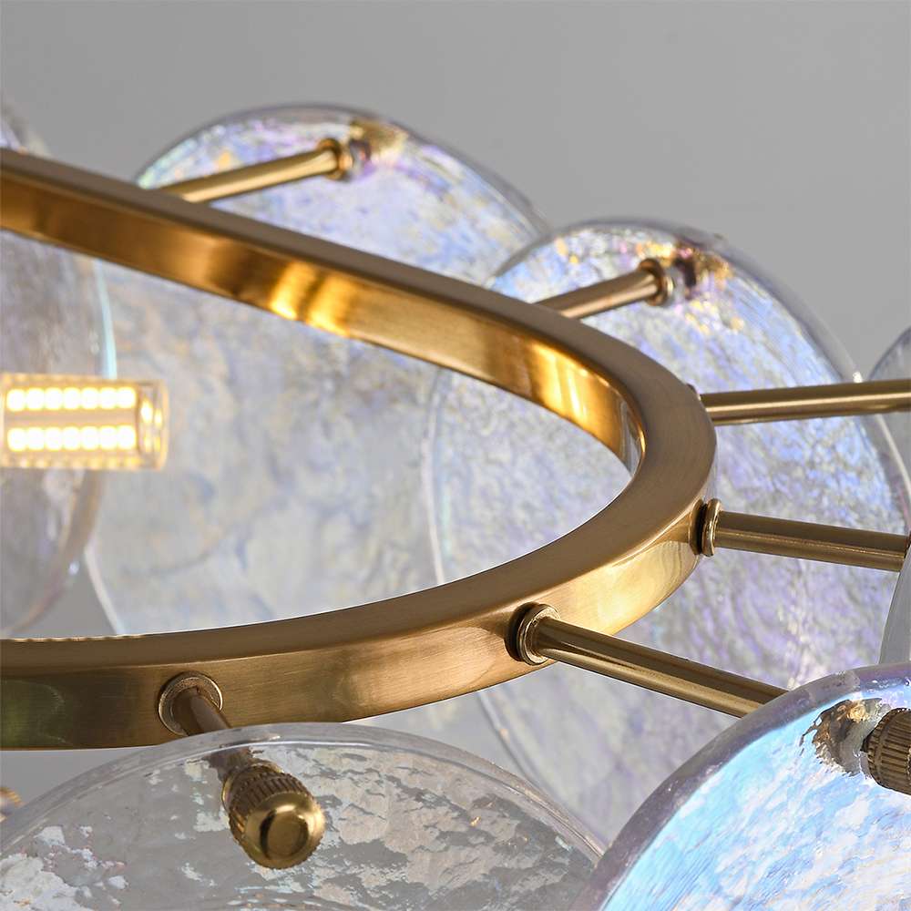 Modern Rippled Glass Island Light Fixtures - Unique Chandeliers - view 6