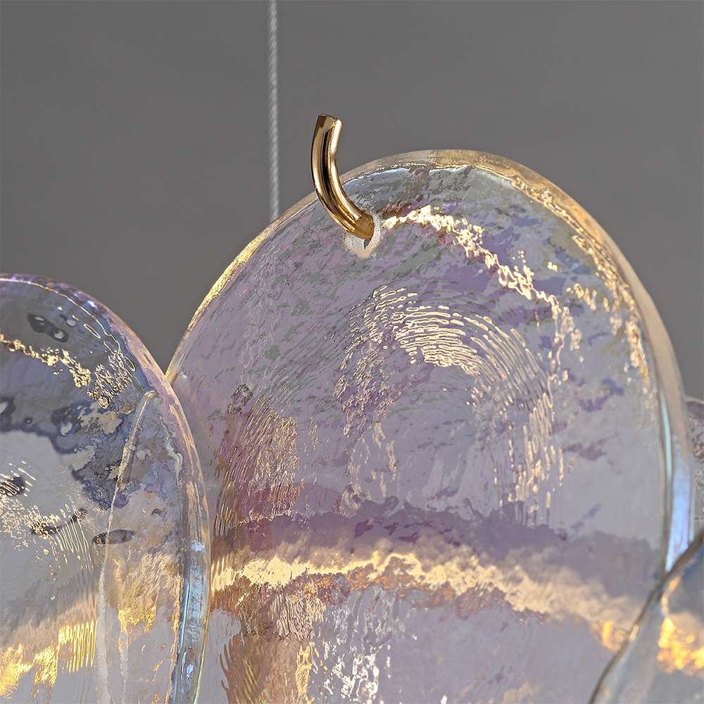 Modern Rippled Glass Island Light Fixtures - Unique Chandeliers - view 7