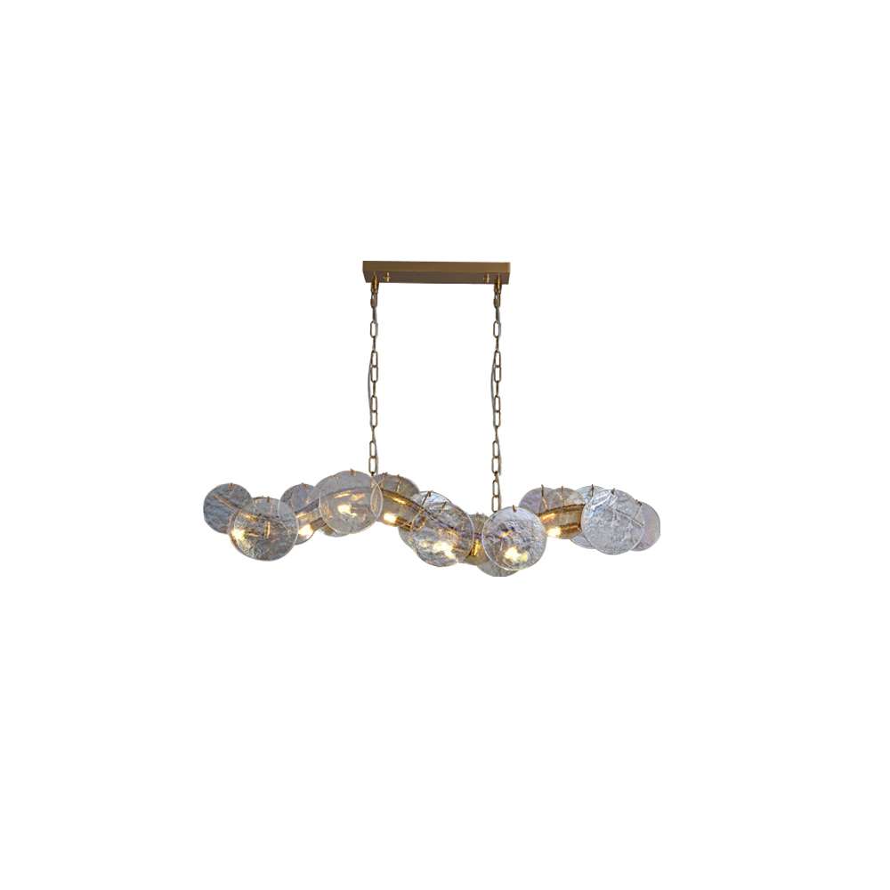 Modern Rippled Glass Island Light Fixtures - Unique Chandeliers - view 8