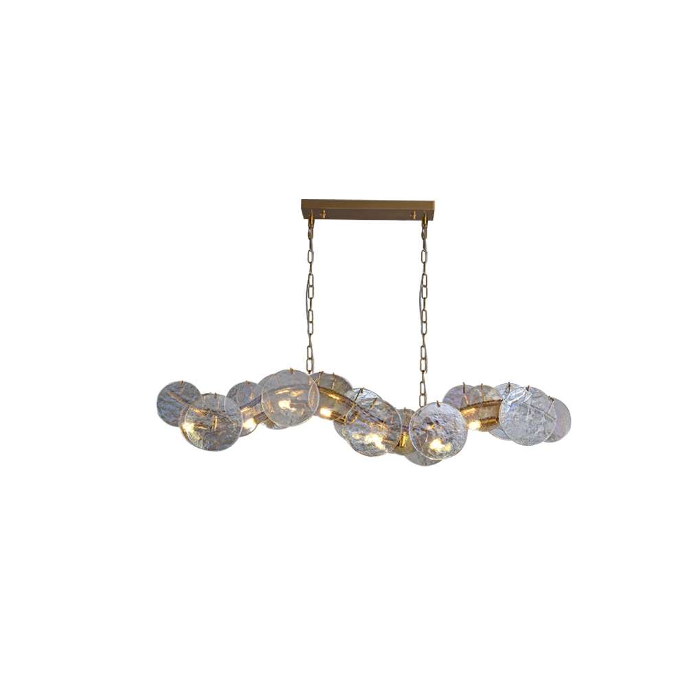 Modern Rippled Glass Island Light Fixtures - Unique Chandeliers - view 9