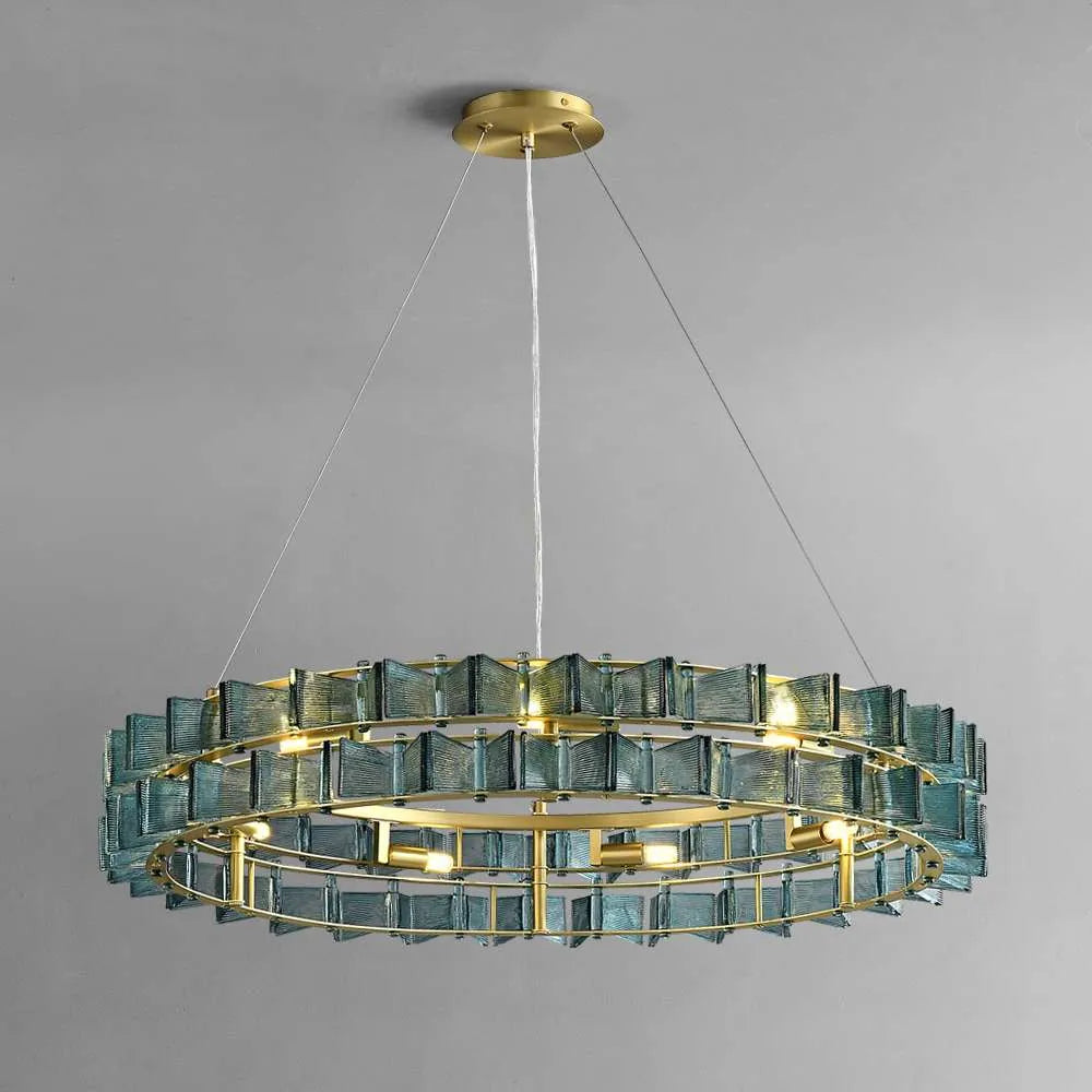 Postmodern Handmade Ring Glass Chandelier - Living Room Chandelier - view 1