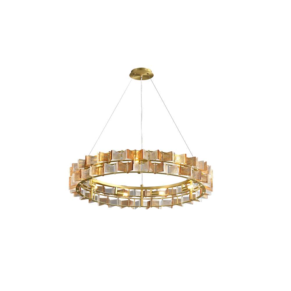 Postmodern Handmade Ring Glass Chandelier - Living Room Chandelier - view 13