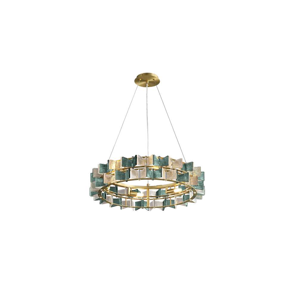 Postmodern Handmade Ring Glass Chandelier - Living Room Chandelier - view 14