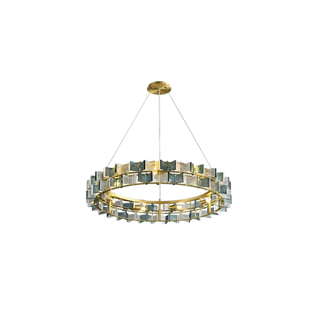 Postmodern Handmade Ring Glass Chandelier - Living Room Chandelier - view 15